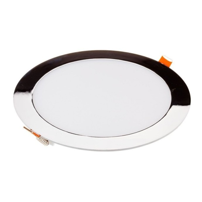 Mini pannello LED 18W rotondo da incasso 6400K cromato V-TAC VT-1807CH