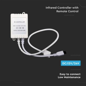 Controller Dimmer IR per Strip LED CCT 12V/24V 6A con Telecomando 24 Tasti V-TAC VT-2425 - foto 4