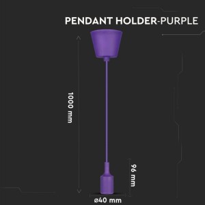 Portalampada a sospensione E27 60W in silicone viola V-TAC VT-7228-PE - foto 2
