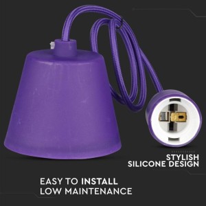 Portalampada a sospensione E27 60W in silicone viola V-TAC VT-7228-PE - foto 5