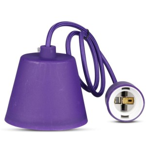 Portalampada a sospensione E27 60W in silicone viola V-TAC VT-7228-PE - foto 7