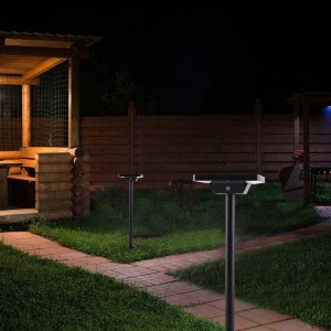 Paletto LED solare da giardino 2W CCT 3000K 4000K 6500K IP65 nero V-TAC VT-4102 - foto 3