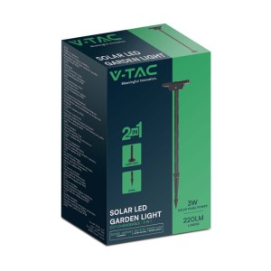 Paletto LED solare da giardino 2W CCT 3000K 4000K 6500K IP65 nero V-TAC VT-4102 - foto 4