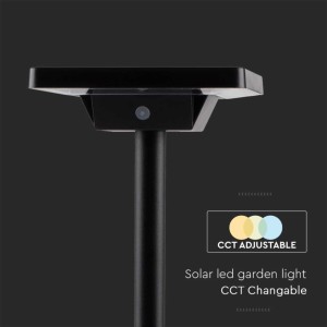 Paletto LED solare da giardino 2W CCT 3000K 4000K 6500K IP65 nero V-TAC VT-4102 - foto 6