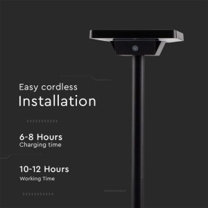 Paletto LED solare da giardino 2W CCT 3000K 4000K 6500K IP65 nero V-TAC VT-4102 - foto 7