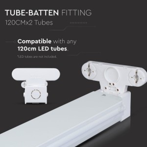 Plafoniera LED doppia per tubi T8 120cm IP20 in alluminio V-TAC VT-12021 - foto 4