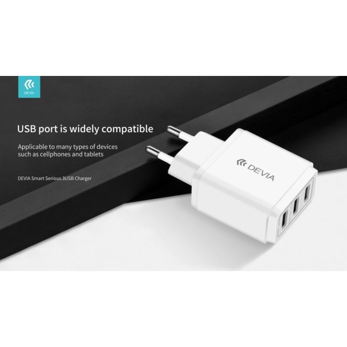 Alimentatore da muro con tre uscite USB 3.4 Amper Alimentatore da muro con tre uscite USB 3.4 Amper
