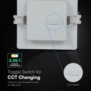 Mini Pannello LED 6W Quadrato da Incasso CCT 3000K 4000K 6500K Bianco V-TAC VT-61006CCT - foto 6
