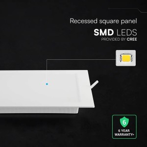 Mini Pannello LED 6W Quadrato da Incasso CCT 3000K 4000K 6500K Bianco V-TAC VT-61006CCT - foto 7