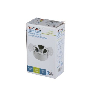 Portafaretto LED da incasso rotondo GU10 bianco e cromato V-TAC VT-889 - foto 2