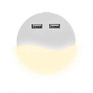 Faretto Segnapasso LED 0,45W 3000K con Sensore Crepuscolare e USB 2A, V-TAC VT-84-RD - foto 2