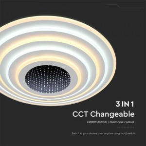 Lampadario LED a plafone 125W dimmerabile CCT 3000K-6000K con telecomando V-TAC VT-7961 - foto 5