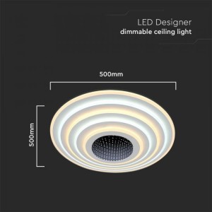 Lampadario LED a plafone 125W dimmerabile CCT 3000K-6000K con telecomando V-TAC VT-7961 - foto 9