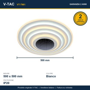 Lampadario LED a plafone 125W dimmerabile CCT 3000K-6000K con telecomando V-TAC VT-7961 - foto 11