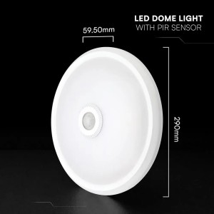 Plafoniera LED rotonda 12W con sensore PIR 6400K bianco V-TAC VT-13 - foto 5