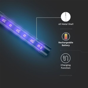 Lampada germicida UV-C portatile 14W 275nm ricaricabile V-TAC VT-3214 - foto 8