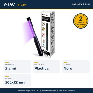 Lampada germicida UV-C portatile 14W 275nm ricaricabile V-TAC VT-3214 - foto 15