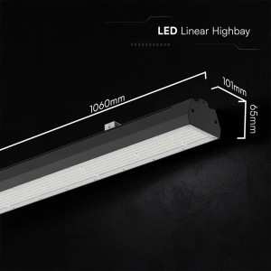 Campana industriale LED lineare 240W CCT 3000K 4000K 6500K IP65 nera V-TAC VT-9-57 - foto 4