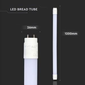 Tubo LED T8 18W G13 120cm per Panifici, vetro bianco, V-TAC VT-1228 - foto 2