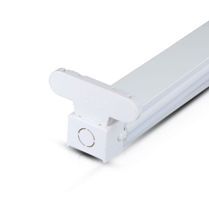 Plafoniera LED doppia per tubi T8 60 cm IP20 in alluminio bianco V-TAC VT-16011