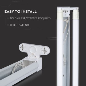 Plafoniera LED doppia per tubi T8 60 cm IP20 in alluminio bianco V-TAC VT-16011 - foto 4