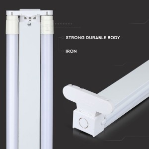 Plafoniera LED doppia per tubi T8 60 cm IP20 in alluminio bianco V-TAC VT-16011 - foto 5