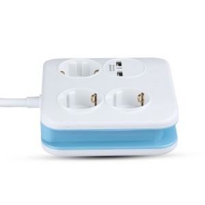 Multipresa quadra bianca con cavo 1,4m, 3 prese Schuko 10/16A e 2 USB-A V-TAC VT-1153-2 - foto 6