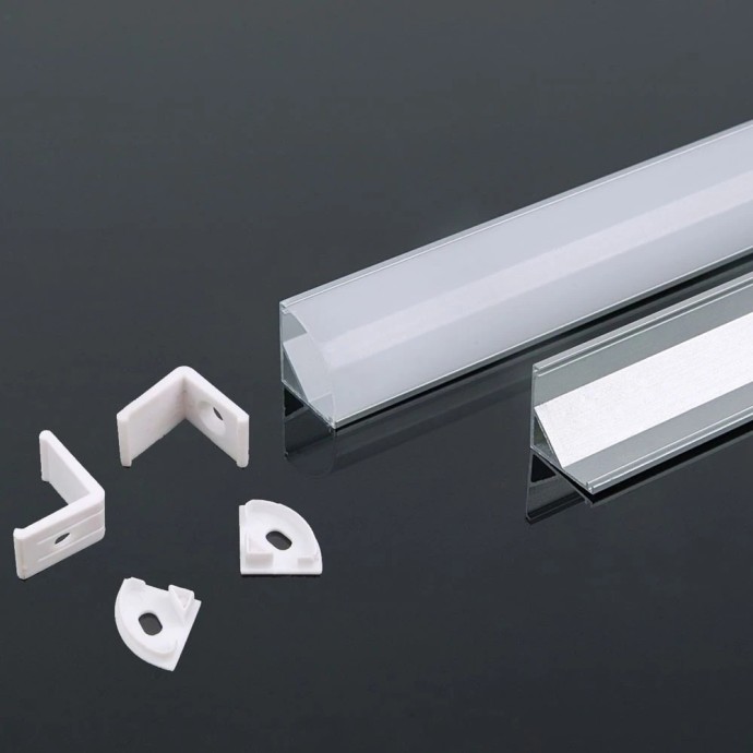 Profilo in alluminio per strisce LED con diffusore opaco 2000x15.8x15.8mm V-TAC VT-8109