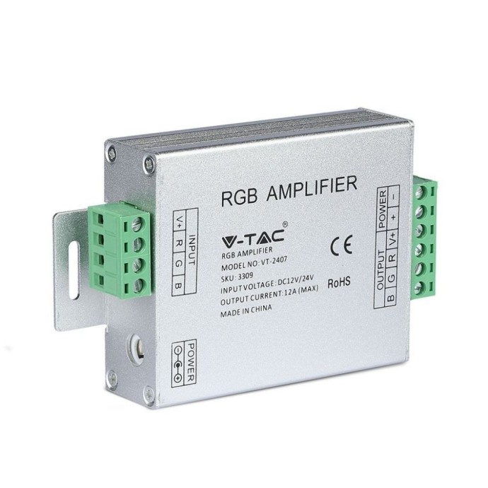Amplificatore di segnale per strip LED RGB 3 canali 12-24V 12A V-TAC VT-2407