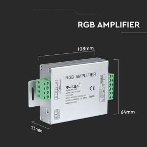 Amplificatore di segnale per strip LED RGB 3 canali 12-24V 12A V-TAC VT-2407 - foto 2
