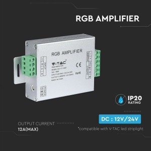 Amplificatore di segnale per strip LED RGB 3 canali 12-24V 12A V-TAC VT-2407 - foto 3