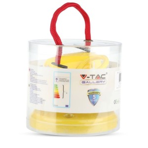 Portalampada E27 in porcellana giallo con cavo in corda, max 60W, V-TAC VT-7998-Y - foto 2