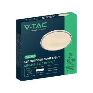 Plafoniera LED 60W Rotonda Grigia CCT 3000K-6500K con Telecomando V-TAC VT-85033 - foto 3