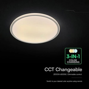 Plafoniera LED 60W Rotonda Grigia CCT 3000K-6500K con Telecomando V-TAC VT-85033 - foto 5
