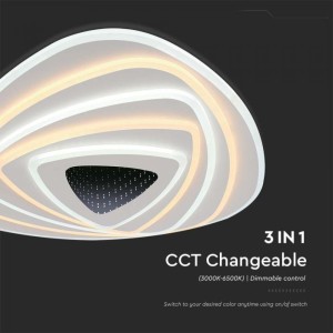 Lampadario LED a Plafone 120W 3000K-6000K CCT Dimmerabile con Telecomando V-TAC VT-7959 - foto 4