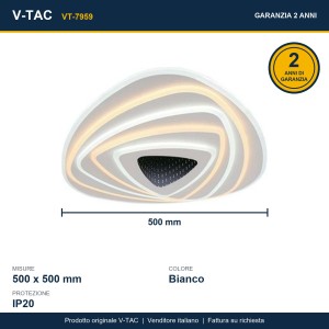 Lampadario LED a Plafone 120W 3000K-6000K CCT Dimmerabile con Telecomando V-TAC VT-7959 - foto 10