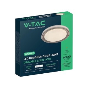 Plafoniera LED 60W rotonda CCT 3000K-6500K dimmerabile con telecomando V-TAC VT-85030 - foto 2