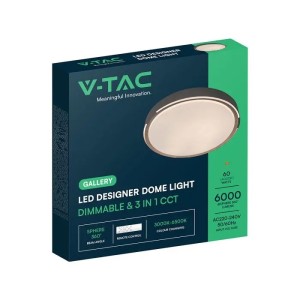 Plafoniera LED 60W CCT 3000K 4000K 6500K dimmerabile con telecomando V-TAC VT-85034 - foto 3