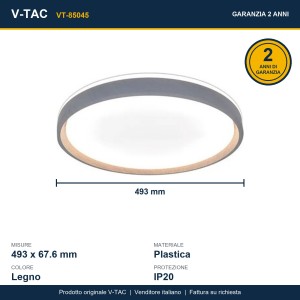 Lampadario LED 60W Plafone Rotondo CCT 3000K-6500K Dimmerabile V-TAC VT-85045 - foto 11