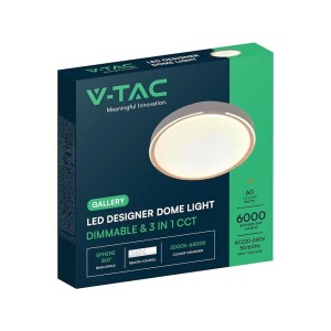 Lampadario LED a Plafone 60W CCT 3000K-6500K Dimmerabile con Telecomando V-TAC VT-85034 - foto 3