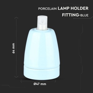 Portalampada E27 in porcellana blu max 60W IP20 V-TAC VT-799-BL - foto 3