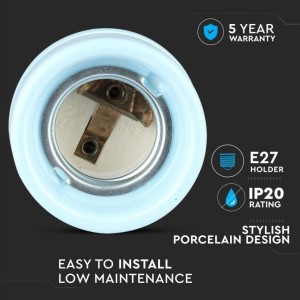 Portalampada E27 in porcellana blu max 60W IP20 V-TAC VT-799-BL - foto 6