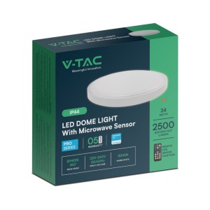 Plafoniera LED rotonda 24W 4000K con sensore microonde e telecomando V-TAC VT-8624S - foto 4