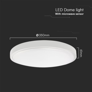 Plafoniera LED rotonda 24W 4000K con sensore microonde e telecomando V-TAC VT-8624S - foto 11