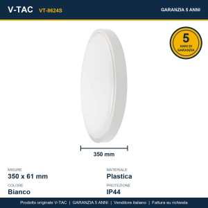 Plafoniera LED rotonda 24W 4000K con sensore microonde e telecomando V-TAC VT-8624S - foto 13