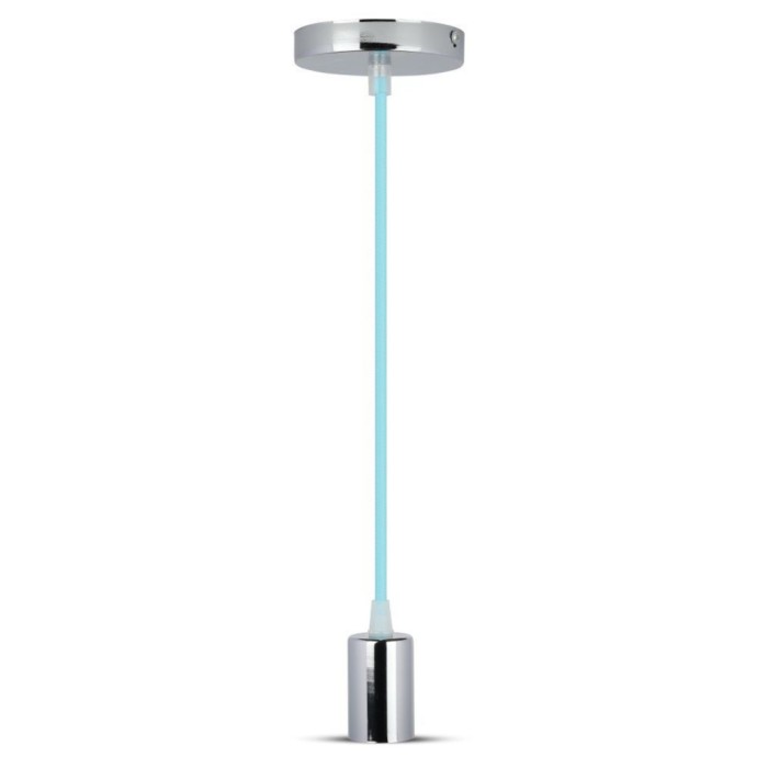 Lampadario sospensione E27 max 60W cilindro metallo cromato V-TAC VT-7338-LB