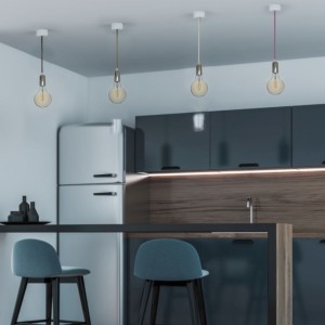 Lampadario sospensione E27 max 60W cilindro metallo cromato V-TAC VT-7338-LB - foto 2