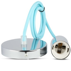 Lampadario sospensione E27 max 60W cilindro metallo cromato V-TAC VT-7338-LB - foto 4