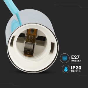 Lampadario sospensione E27 max 60W cilindro metallo cromato V-TAC VT-7338-LB - foto 5