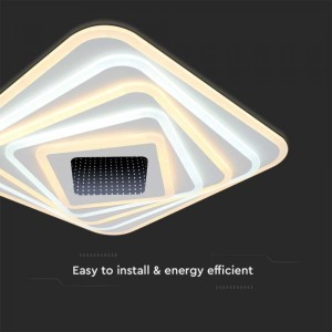 Plafoniera LED 150W Quadrata CCT 3000K 4000K 6500K Dimmerabile Telecomando V-TAC VT-7959 - foto 4